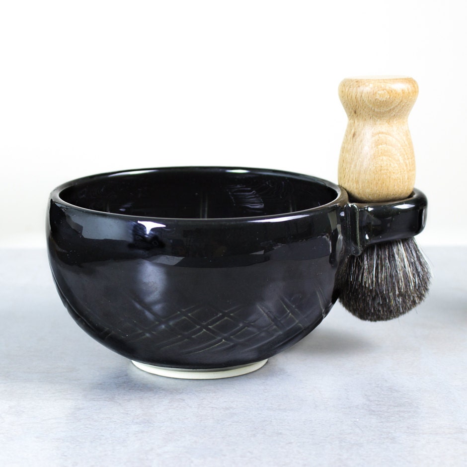Nassrasur Becher, Schwarze Keramik Rasiertasse, Handgemachte Keramik, Geschenk Für Männer, Vatertagsgeschenk, Männer von Etsy - blueroompottery