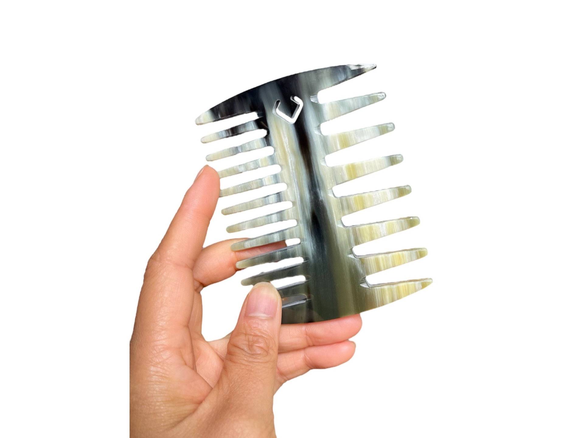 Handgefertigter Büffel Horn Taschenkamm Doppelseitige Lockenbürste von Etsy - Buffagems