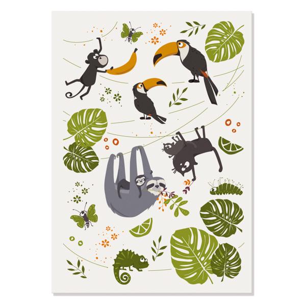 Farbige Tattoos Friedegundes Dschungeltour von Etsy - catsonappletrees