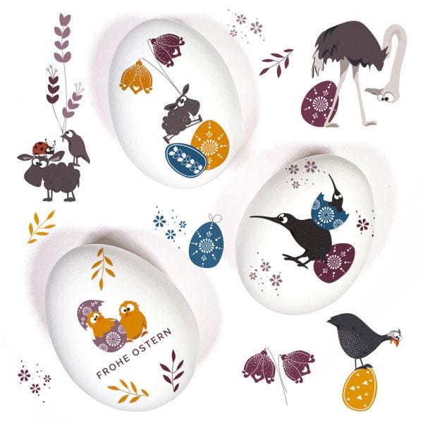 Tattoos Für Ostereier & Haut - Frohe Ostern von Etsy - catsonappletrees