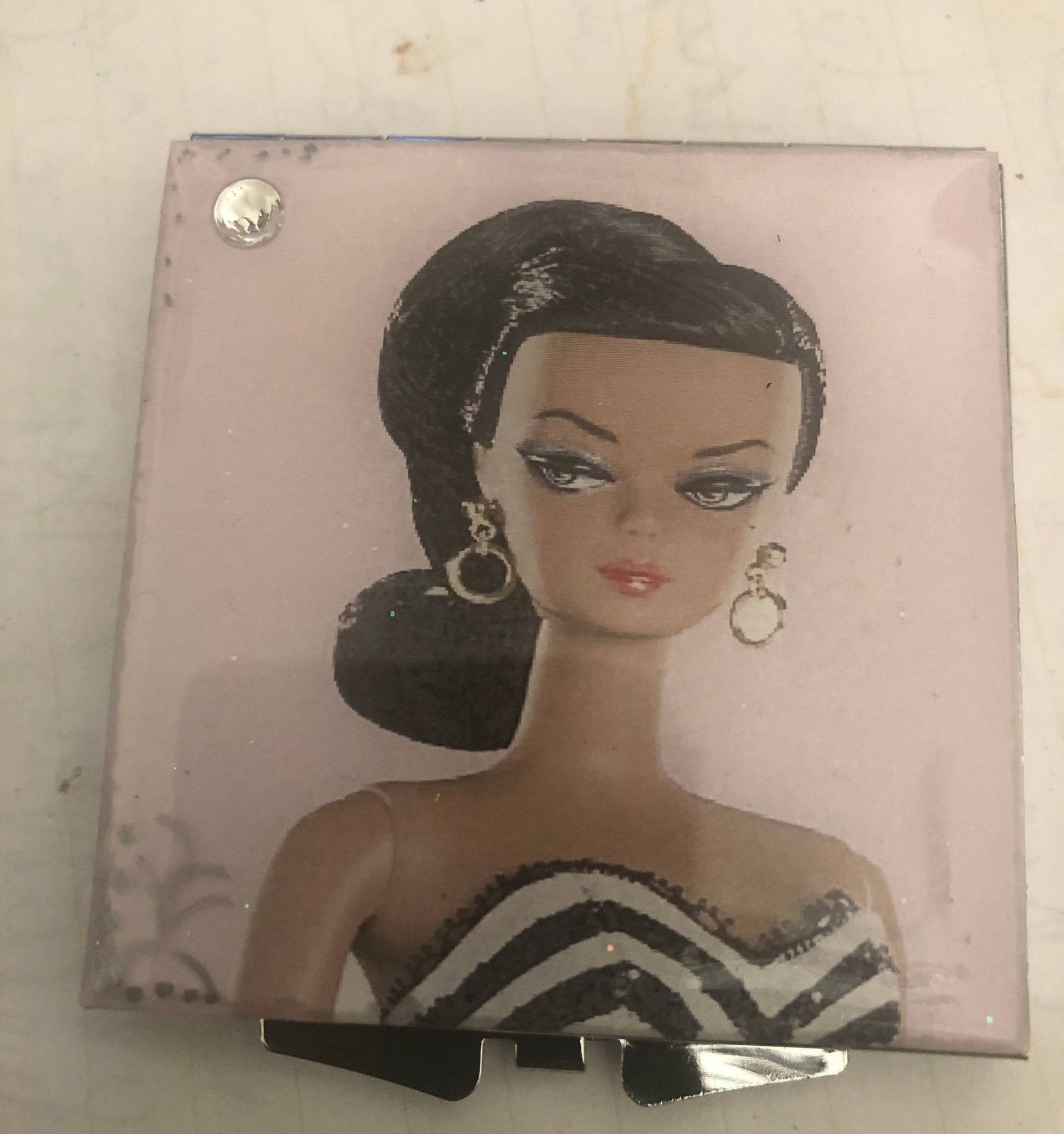 Retro 1950Er Zebra Bronzina Schwarz Barbie Quadrat Silber Spiegel Kompakt von Etsy - cheetahrama