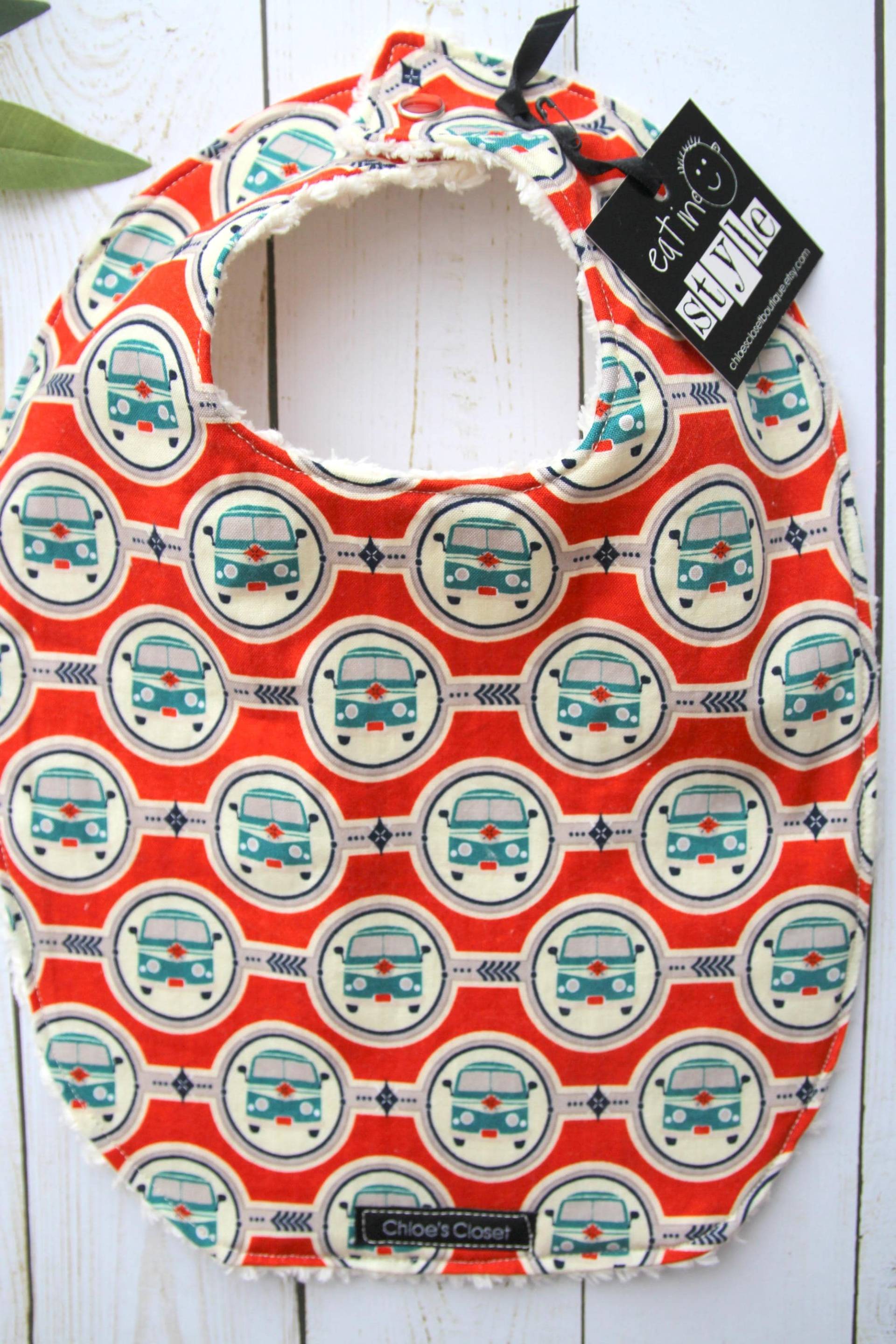 Bio-Baby-Lätzchen Vw Van Print, Weiche Chenille-Rücken von Etsy - chloesclosetboutique