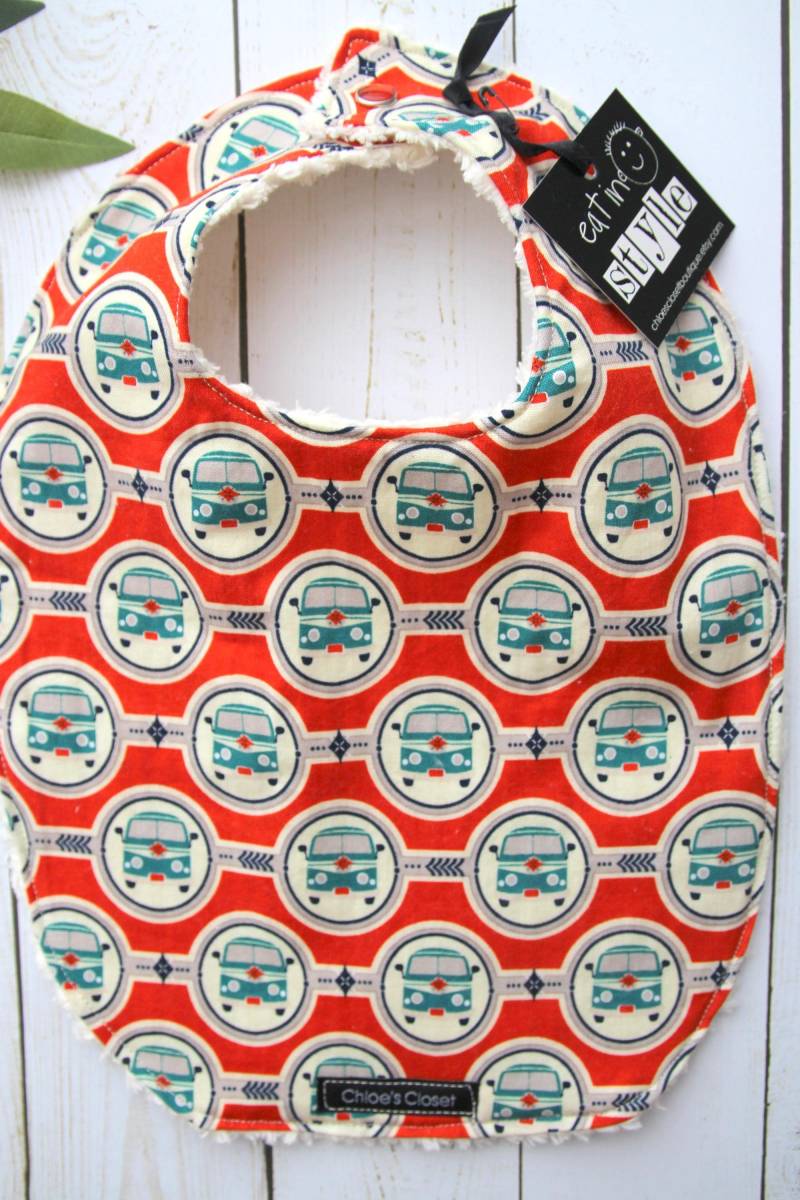 Bio-Baby-Lätzchen Vw Van Print, Weiche Chenille-Rücken von Etsy - chloesclosetboutique