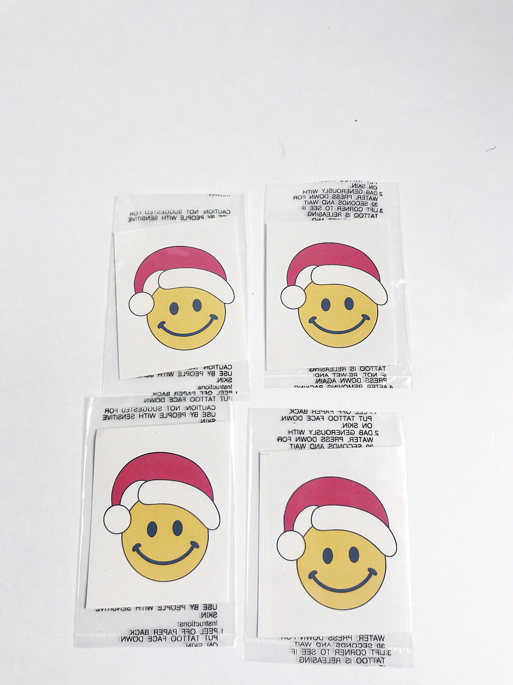 Vintage Smiley Weihnachtsmannmütze Temporäre Tattoos - 4Er Set von Etsy - chrisaliciavintage