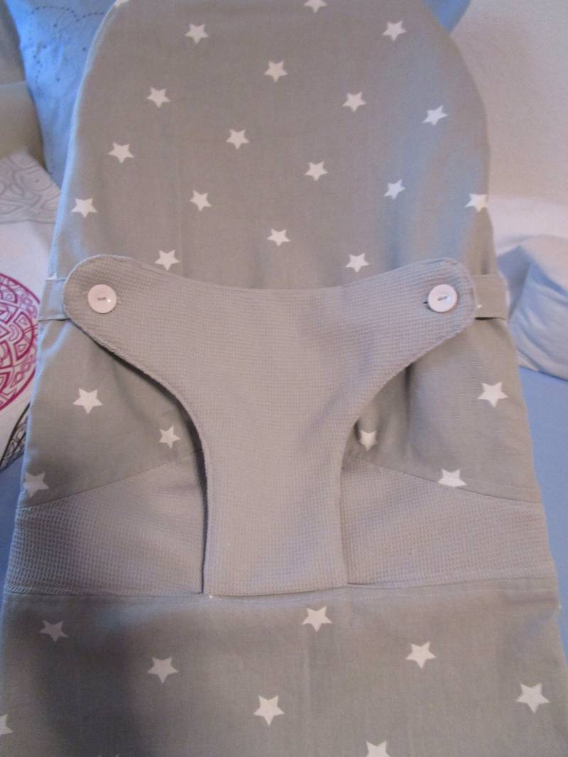 Wippenbezug, Bezug, Türsteher Hängematte Mit Weißen Sterne Auf Hellgrauem Untergrund Und Pique in Hellgrau von Etsy - creativShopgzdesign