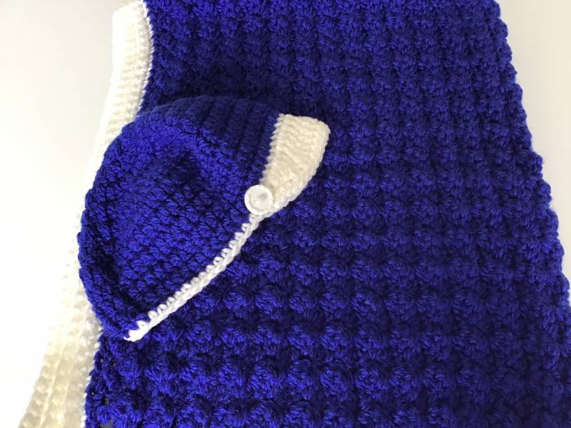 Königlich Blaue Decke Mit Kappe Königlich Blaue Decke Mit Kappe von Etsy - crochetcozycreations