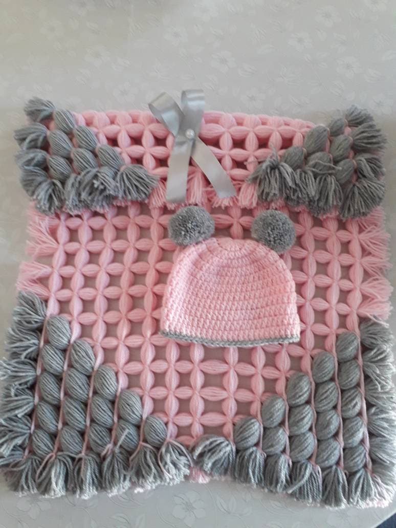 Baby Decke, Mädchen Loom Gehäkelte Kinderwagendecke, Versandfertig von Etsy - crochetfifi