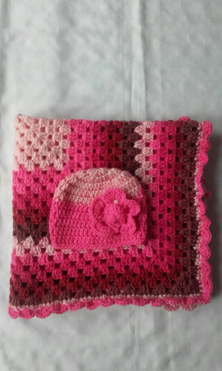 Baby Mädchen Decke, Autositz Mädchendecke, Neugeborenen Mädchenmütze, Häkeldecke, Kinderwagendecke von Etsy - crochetfifi