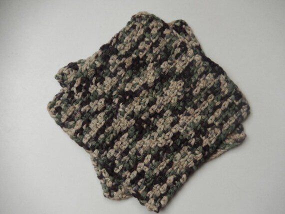 2 Waschlappen Aus Baumwolle, Camouflage Geschirrtuch, Häkeltücher von Etsy - crochetlittlegoodies