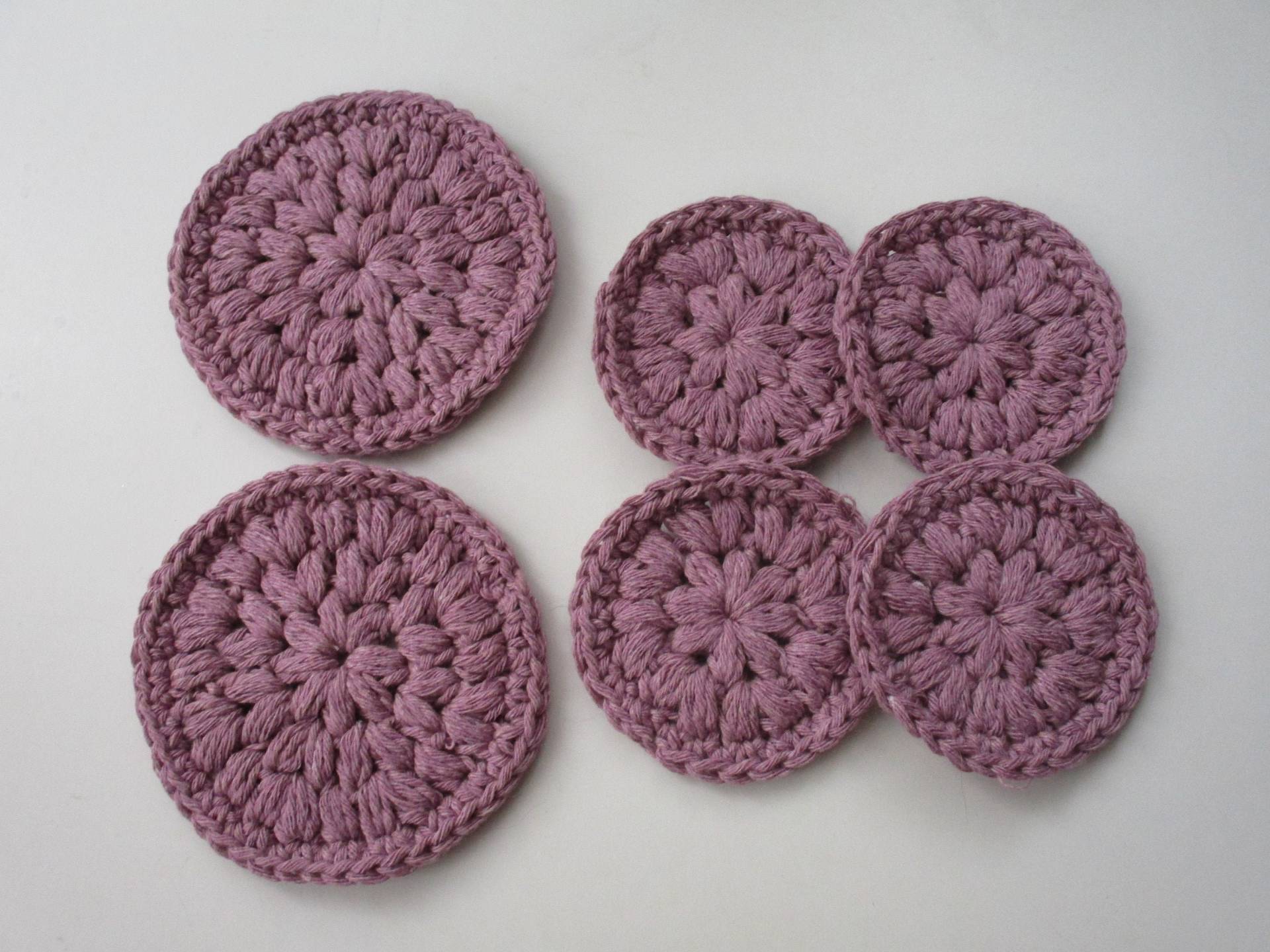 Gehäkelte Baumwoll Gesichtspads Set Lilac Make-Up-Entferner Scrubbies von Etsy - crochetlittlegoodies