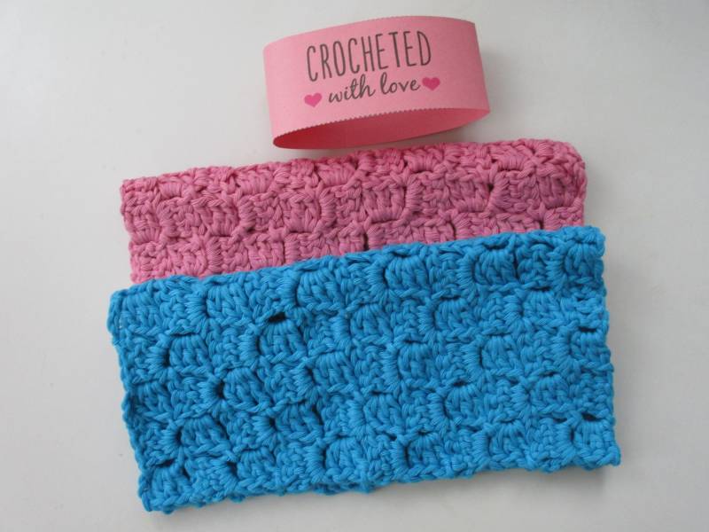 Gehäkelte Baumwolle Waschlappen Set, Rosa & Blaue Geschirrtücher, Umweltfreundlich von Etsy - crochetlittlegoodies