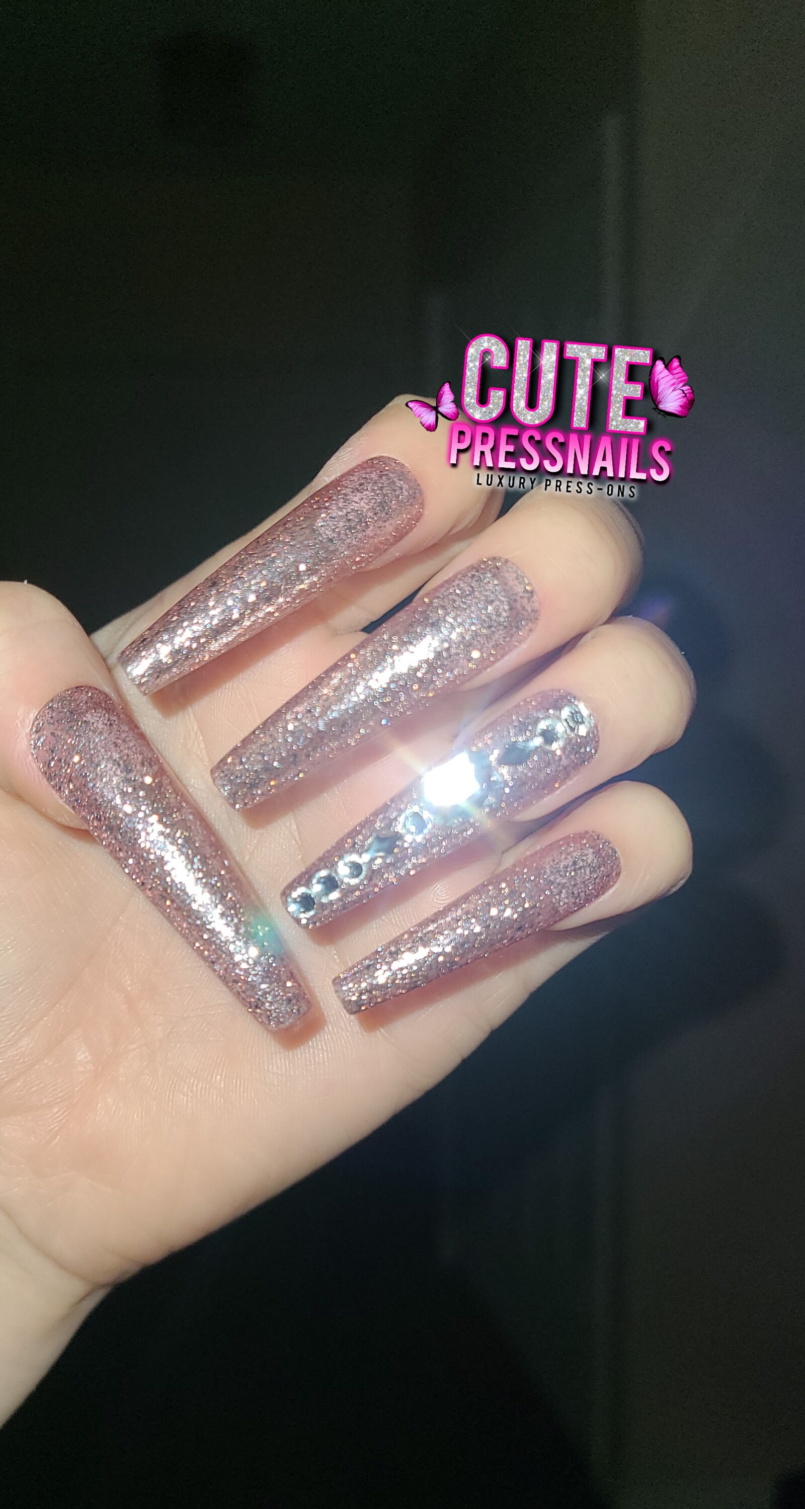 Rose Gold Nägel | Chachampagnerfarbe Bling Glitzer Xxl Press On Nails Luxus Kawaii Braut Glitzer Rose Gold Nägel | Chachampagnerfarbe Bling Glitzer Xxl Press On Nails Luxus Kawaii Braut Glitzer von Etsy - cutepressnails