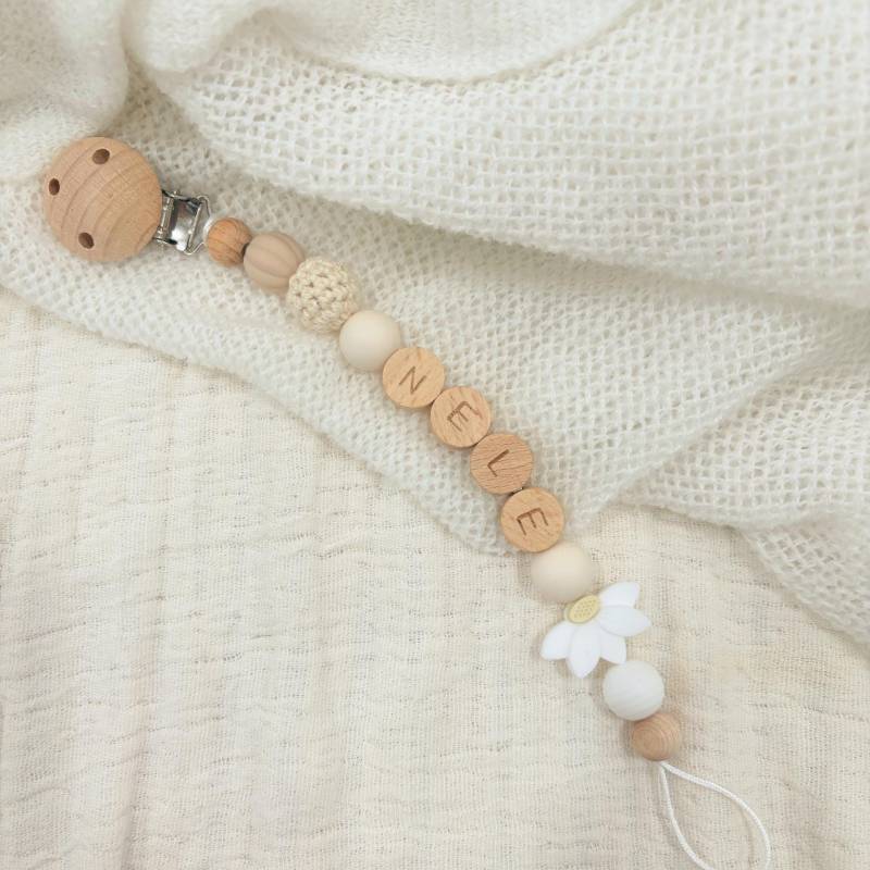 Personalisierte Schnullerkette, Schnullerkette Mit Namen, Geschenk Zur Geburt, Geschenkidee Babyparty, Taufe von Etsy - diebunteholzkiste