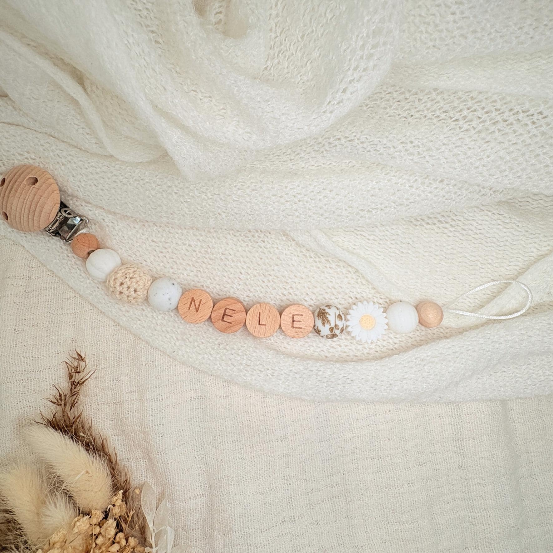 Personalisierte Schnullerkette Baby, Geschenkidee Mit Blume Rosa, Geschenk Babyparty, Taufe Personalisierte Schnullerkette Baby, Geschenkidee Mit Blume Rosa, Geschenk Babyparty, Taufe von Etsy - diebunteholzkiste