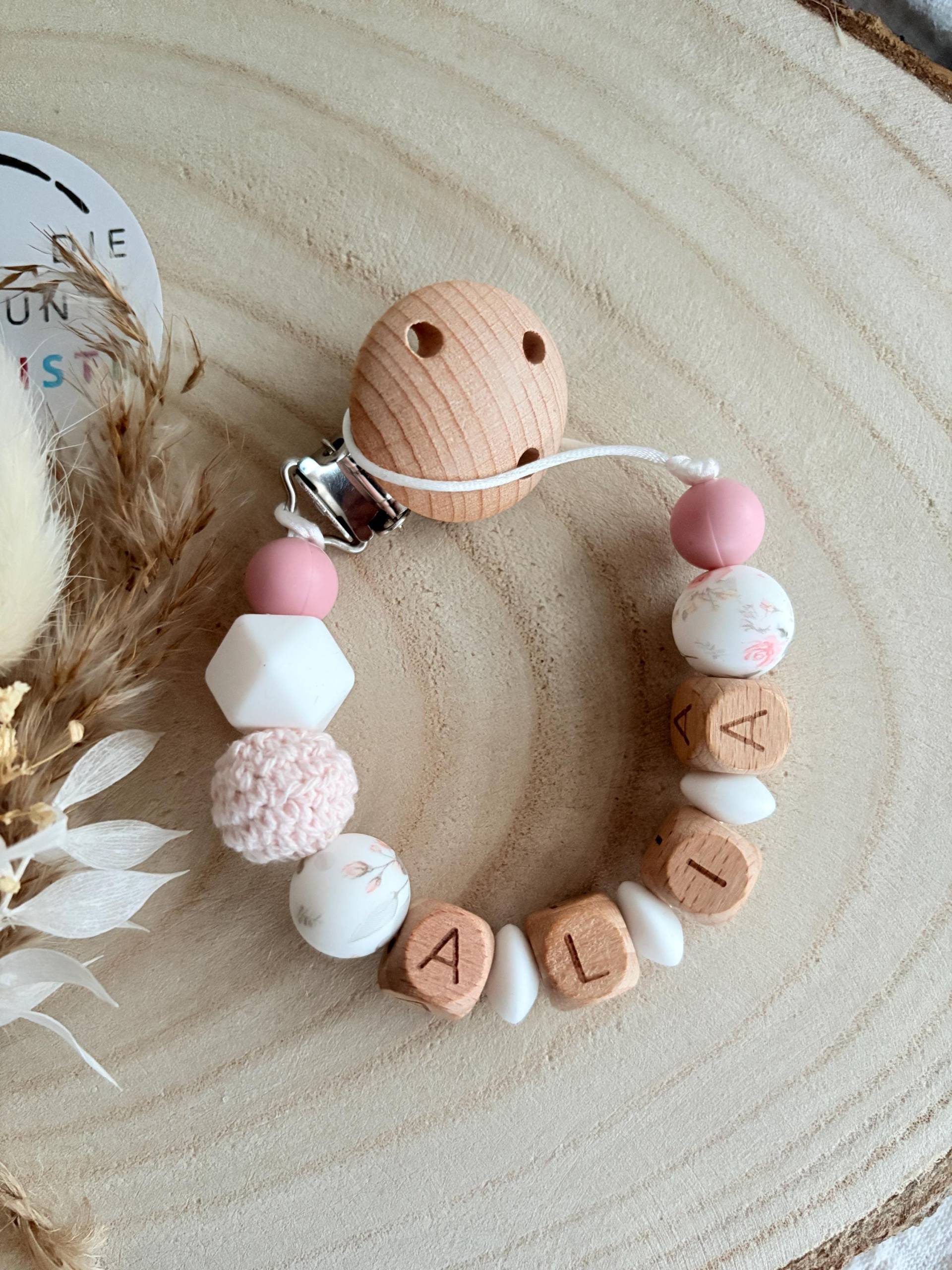 Schnullerkette Personalisiert, Personalisiertes Babygeschenk, Rosa, Geschenk Babyparty, Taufe Schnullerkette Personalisiert, Personalisiertes Babygeschenk, Rosa, Geschenk Babyparty, Taufe von Etsy - diebunteholzkiste