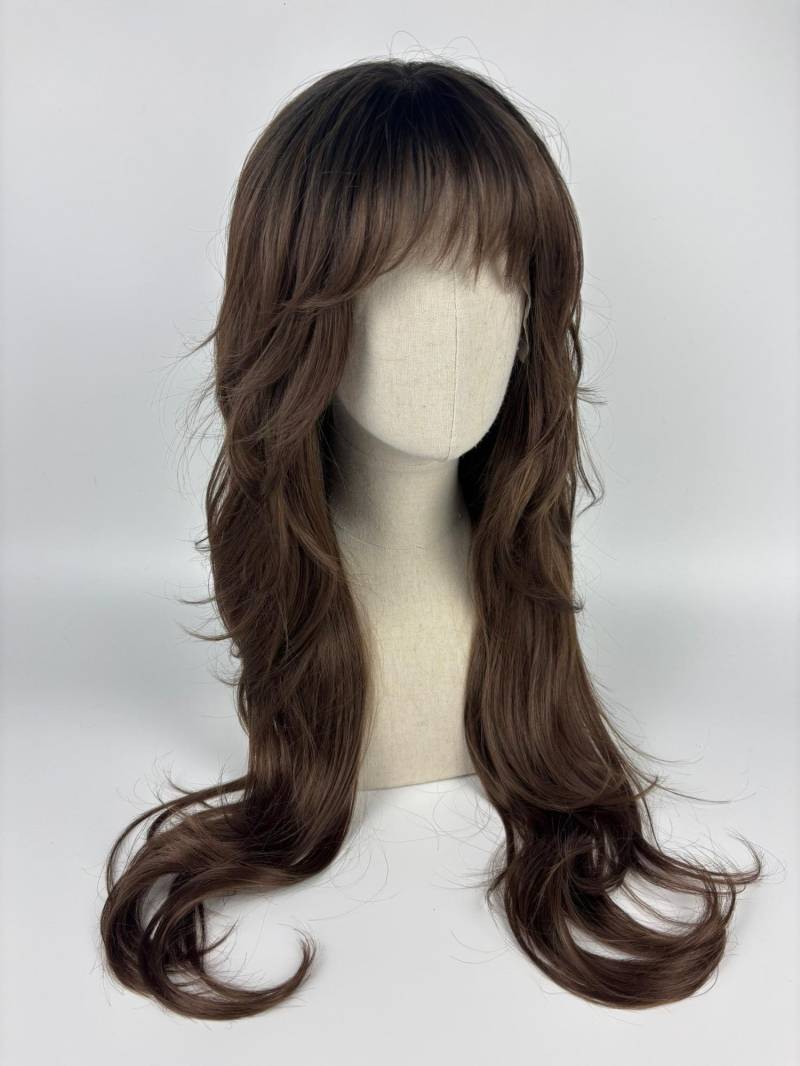 Lace Front Wig/Perücke The Hickory Maid A Customized Shag Hairstyle Wig #mullet #shag #retro #brownhair #sytheticwig #custommade von Etsy - dragmaiditup