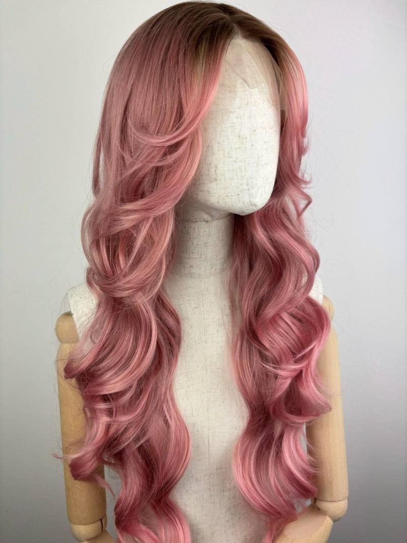 Lace Front Wig/Perücke The Pink Maid A Customized Soft Fringe Hairstyle Wig #bangs #fringe #pink #ombre #sytheticwig #custommade von Etsy - dragmaiditup