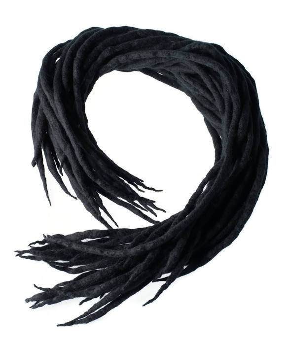 Woll-Dreadlocks Schwarze Natürliche Dreadlocks Aus Wolle - Double Ended Roving Art Haarverlängerungsset von Etsy - dragondreadsshop
