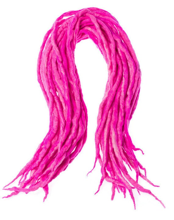Wolle Dreadlocks Baby Pink Blend Benutzerdefinierte Dreads - Double Ended Roving Art Haarverlängerung Kit von Etsy - dragondreadsshop
