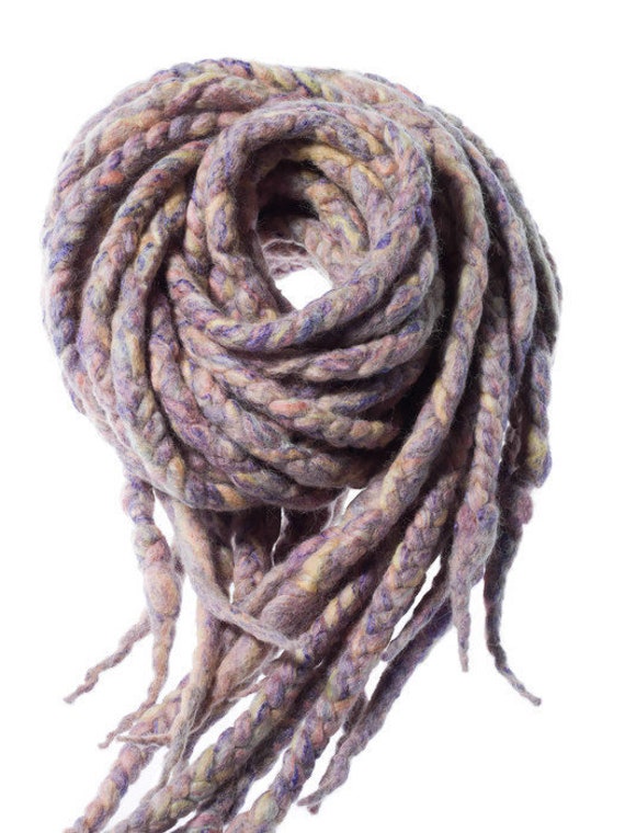 Wolle Dreadlocks Blond Und Regenbogen Pastell Gewickelt Benutzerdefinierte Dreads - Double Ended Roving Art Haarverlängerungen Kit von Etsy - dragondreadsshop