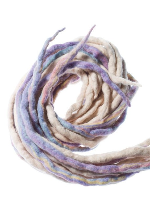 Wolle Dreadlocks Blonde Und Regenbogen Pastell Mischwolle Dreads - Double Ended Larp Cosplay Haarverlängerung Kit von Etsy - dragondreadsshop