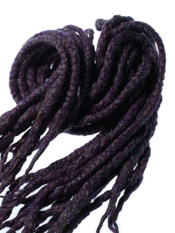 Wolle Dreadlocks Dunkel Lila Violette Benutzerdefinierte Dreads - Double Ended Roving Kunst Haarverlängerung Kit von Etsy - dragondreadsshop
