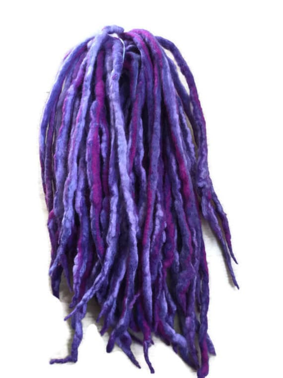 Wolle Dreadlocks Lila Gemischte Benutzerdefinierte Für Dreads - Doppelende Roving Kunst Haar-Verlängerungen Kit von Etsy - dragondreadsshop