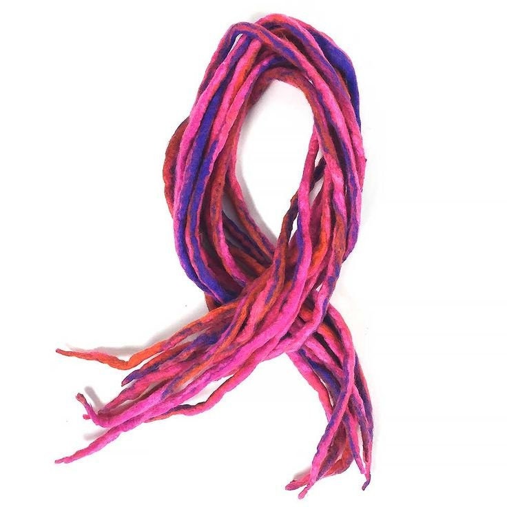 Wolle Dreadlocks Lila Pink Orange - Kamming Rave Art Dreads Double Ended Kit von Etsy - dragondreadsshop