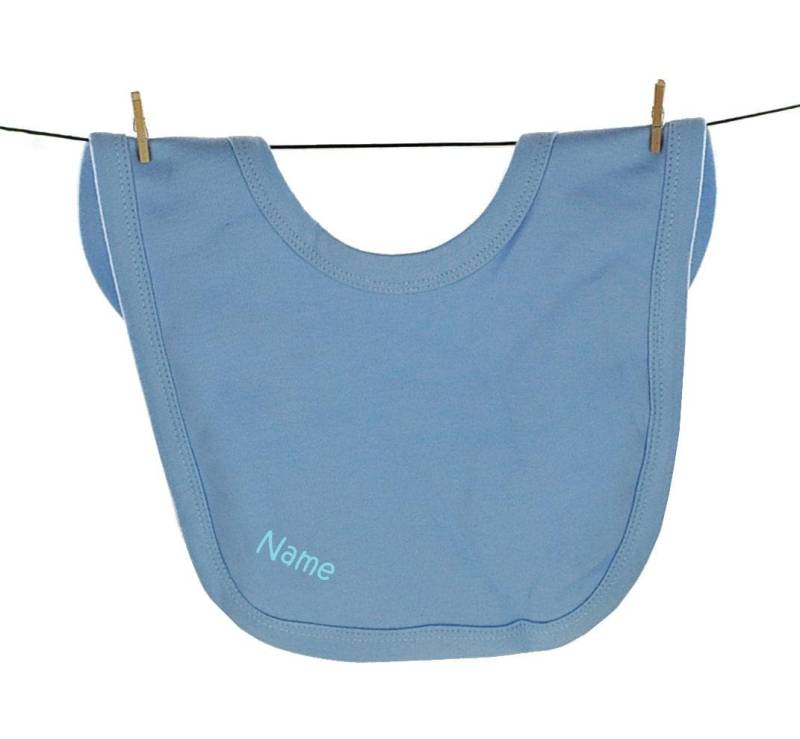 Baby Lätzchen Bedruckt Blau | Mit Namen Oder Wunschtext, 100% Baumwolle Personalisiert von Etsy - dubistda
