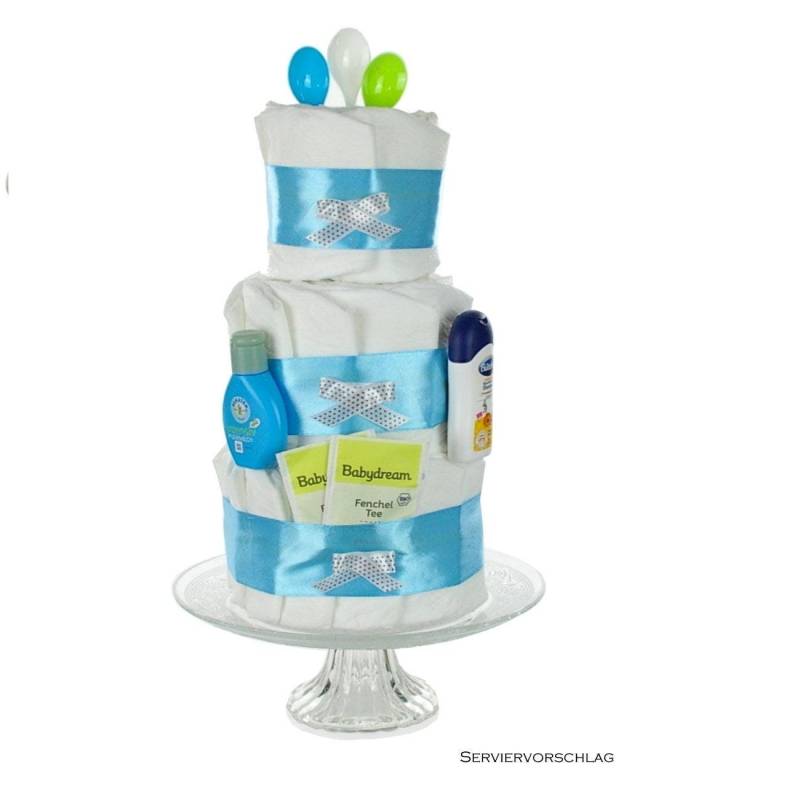 Windeltorte Basic Blau | Geschenk Zur Geburt, Babyparty Und Babyshower von Etsy - dubistda