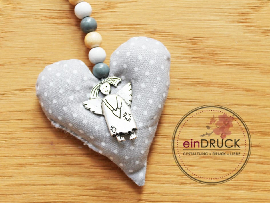 Schutzengel -Geschenk Zur Geburt, Führerschein, Eindruck, Taufe, Geburtstag, Herz, Holzperlen, Hochzeit, Baby, Stoff, Anhänger, Krankheit von Etsy - eindruckdomenika