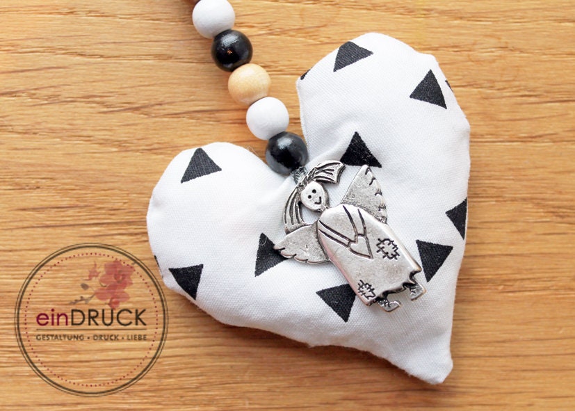 Schutzengel -Geschenk Zur Geburt, Führerschein, Eindruck, Taufe, Geburtstag, Herz, Holzperlen, Hochzeit, Baby, Stoff, Anhänger, Krankheit von Etsy - eindruckdomenika