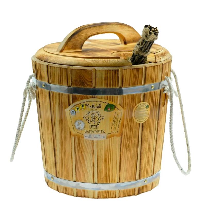 Saunakübel Aus Thermozeder Mit Edelstahleinsatz Und Deckel, 15L von Etsy - emaHandel