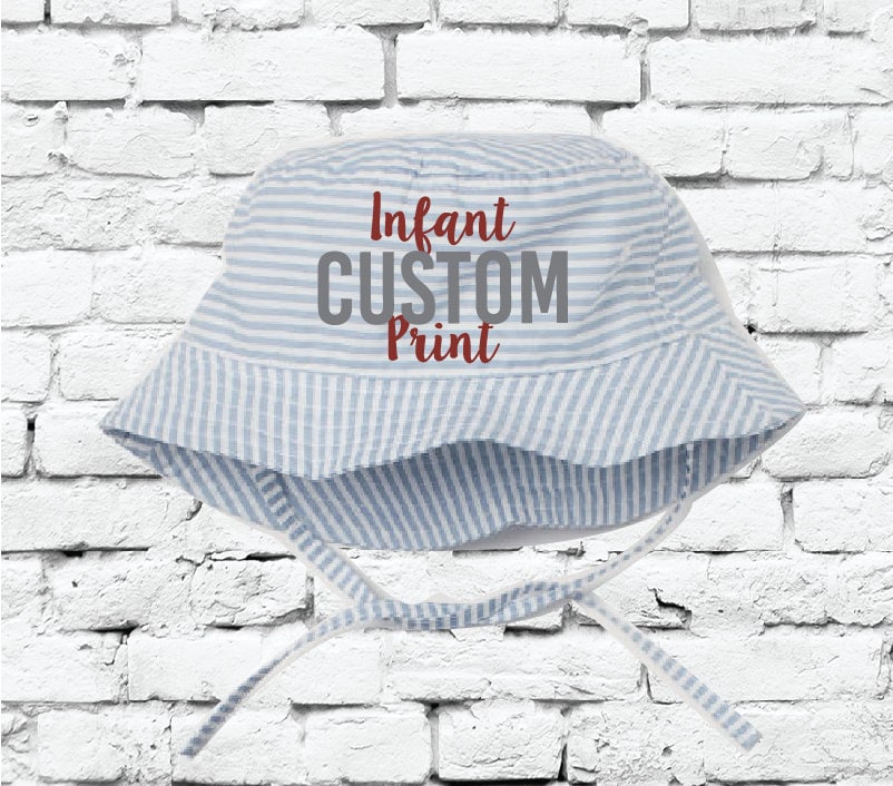 Leichte Blaue Und Weiße Seher Sucker Gestreift Säugling Eimer Hut Benutzerdefinierte Stickerei Kinder Sonnenhut Personalisierte Baby von Etsy - empowerprinting