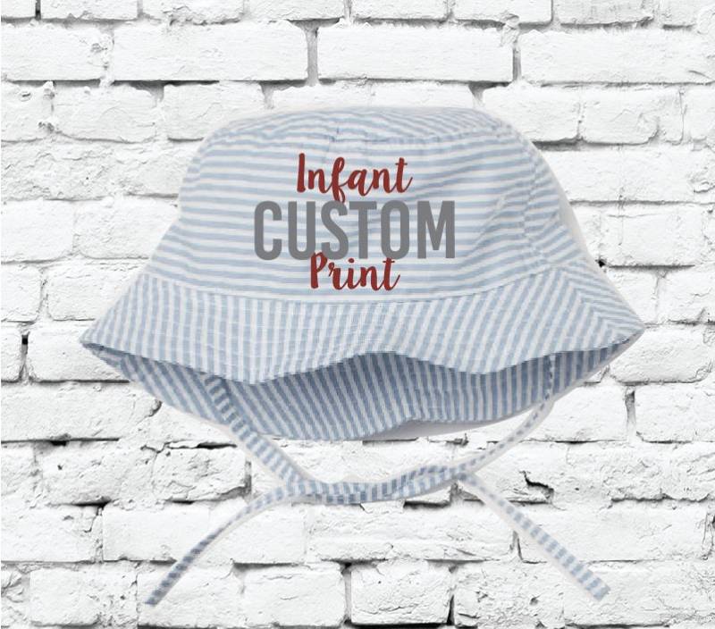 Leichte Blaue Und Weiße Seher Sucker Gestreift Säugling Eimer Hut Benutzerdefinierte Stickerei Kinder Sonnenhut Personalisierte Baby von Etsy - empowerprinting