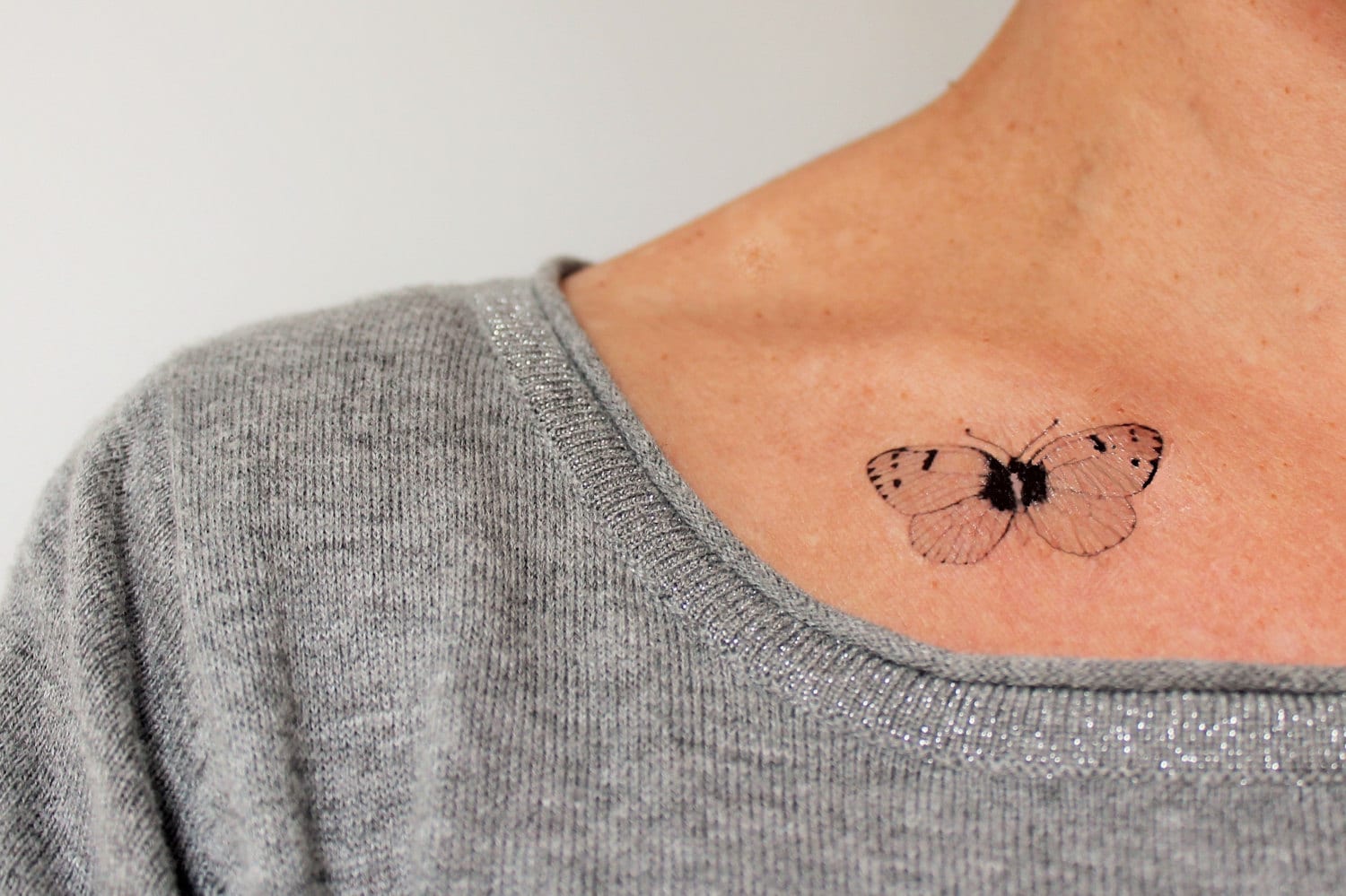 4 Schwarze Schmetterling Temporäre Tattoos/Vintage Tattoo Kleines von Etsy - encredelicate