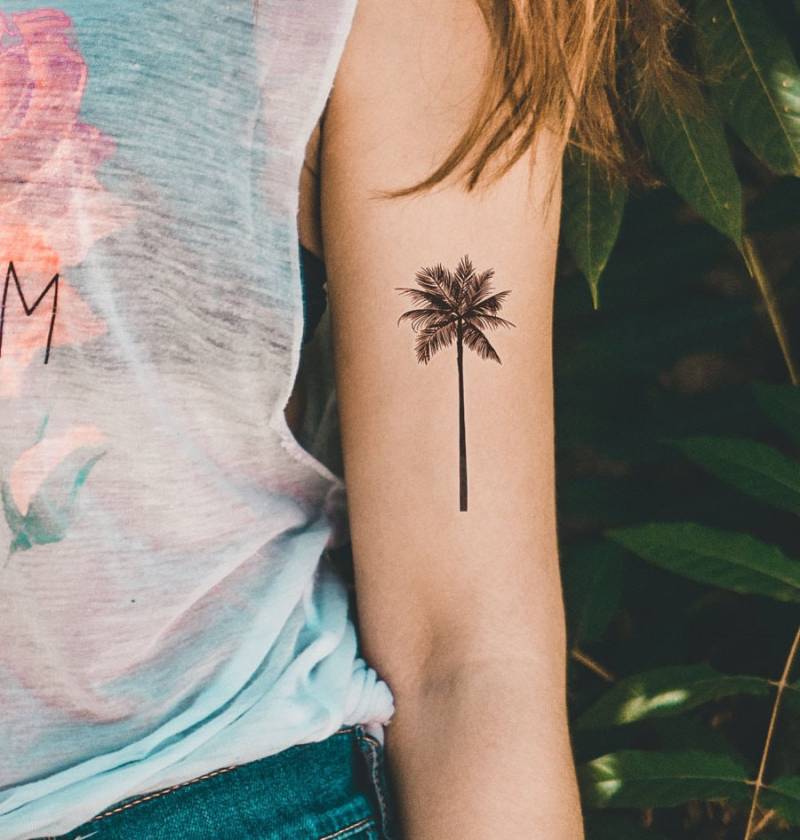 Palme Temporäres Tattoo, Palmensilhouette Fake Tattoo Palme Temporäres Tattoo, Palmensilhouette Fake Tattoo von Etsy - encredelicate