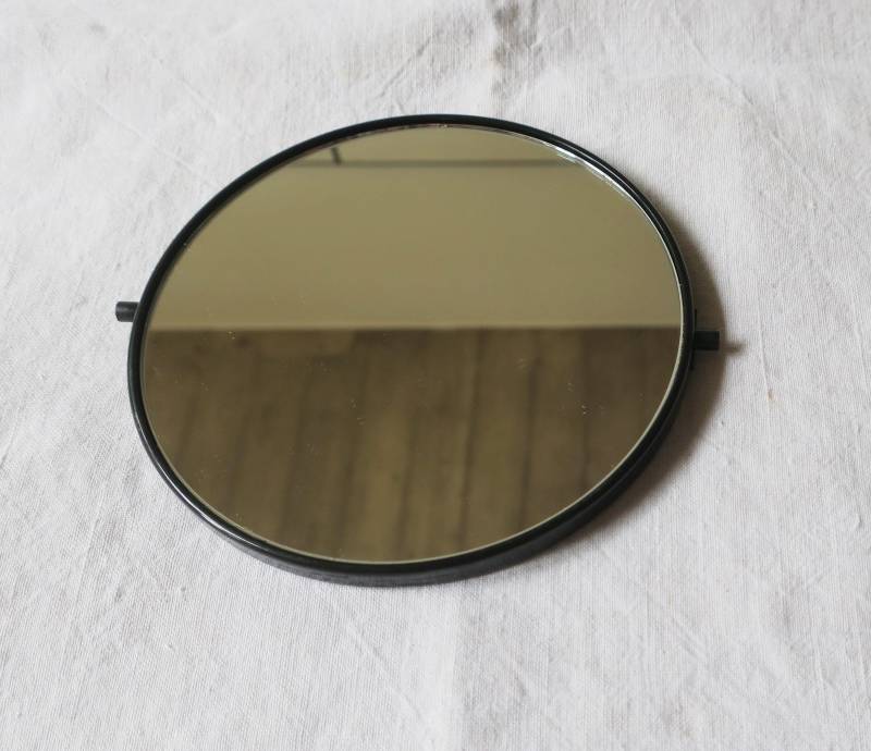 Vintage Kosmetikspiegel Mit Vergrößerung in Schwarzem Rahmen 70Er von Etsy - etage4vintage