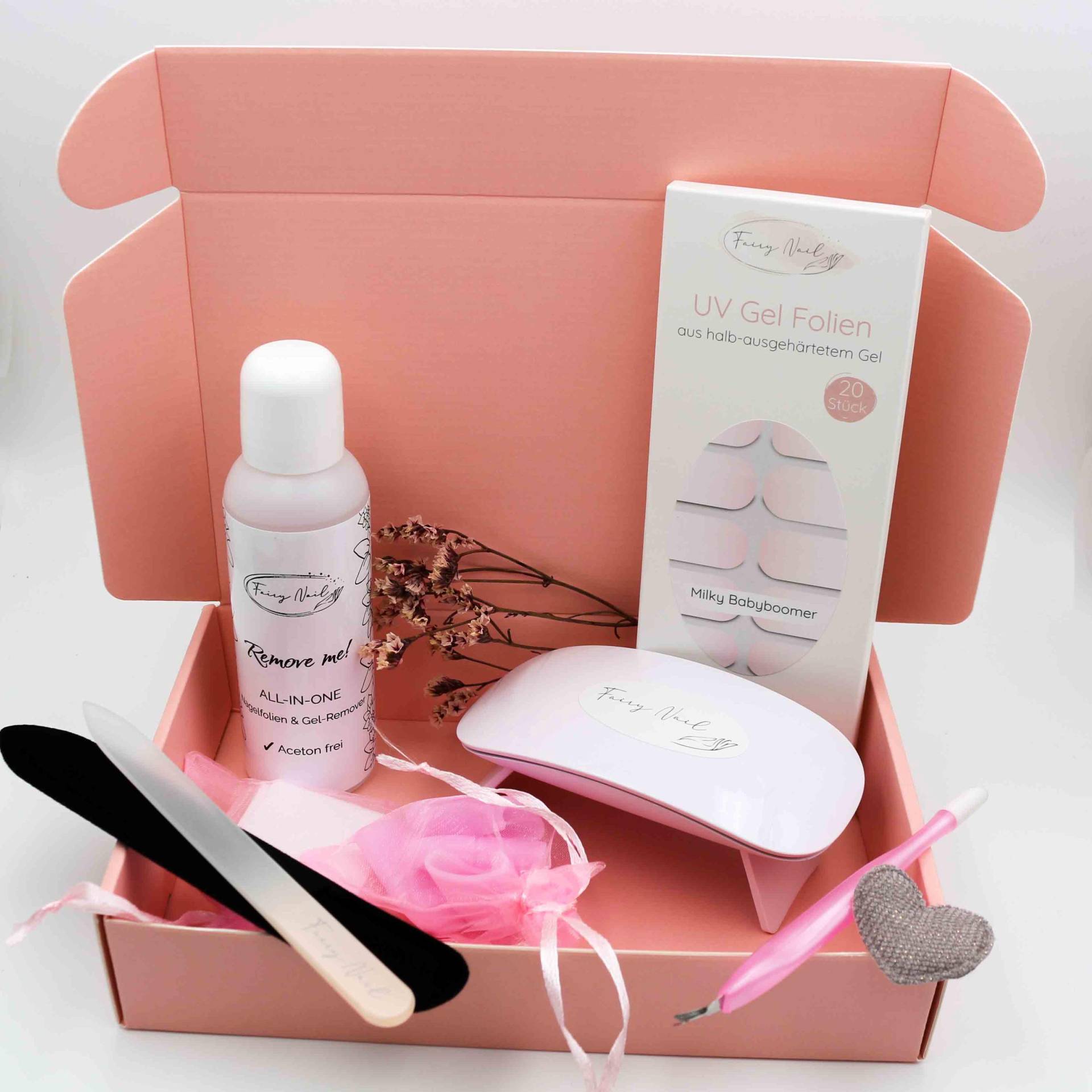 Uv Nagelfolien Starter Kit Mit Lampe - Semi Cured Gel Nail Strips Set Diy Nägel Zuhause Geschenk Für Frauen von Etsy - fairynailde