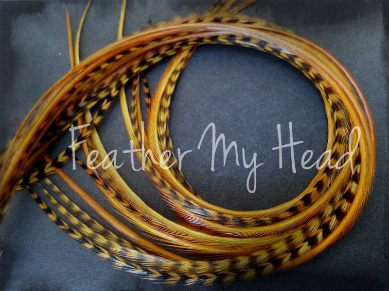 Feder Haarverlängerung Mittlere Länge 18cm - 23cm Premium Grade Wählen Sie Ihre Farben Weiche Und Warme Farbtöne Bitte Lesen Details von Etsy - feathermyhead