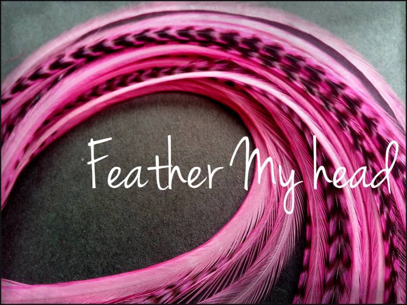 Feder Haarverlängerungen Mittlere Länge 7 "-9" | 18cm - 23cm Premium Grade Wählen Sie Ihre Farben von Etsy - feathermyhead