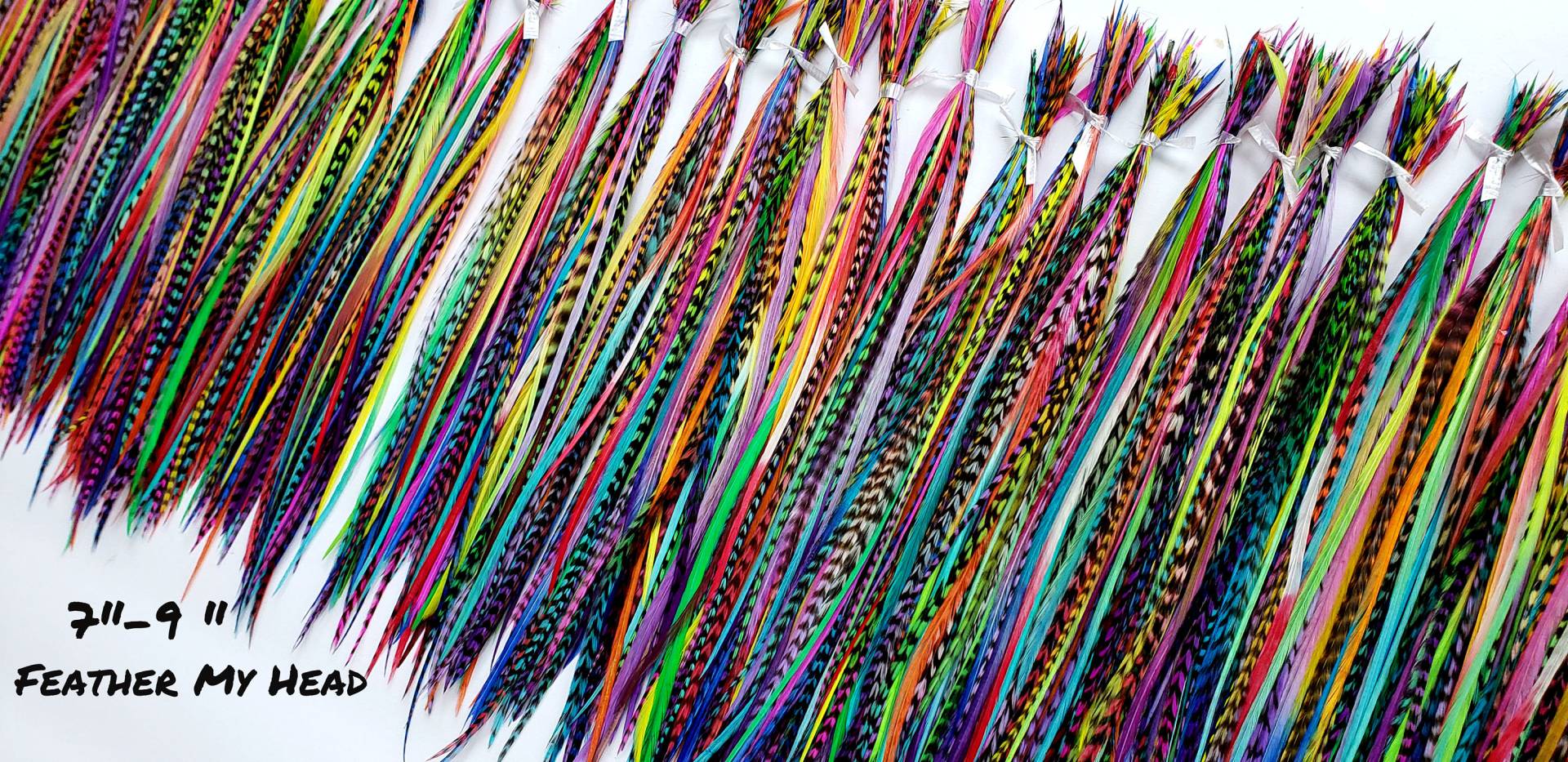 Multi Color Rainbow Tie Dye Ombre Fade Feathers - Federverlängerungen Schmuck Basteln Variety Pack von Etsy - feathermyhead