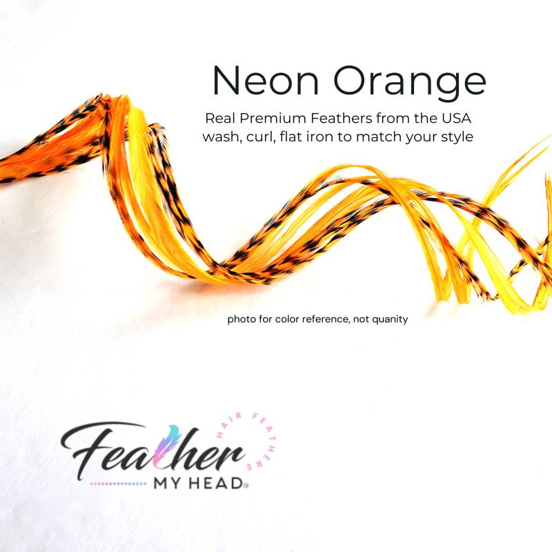 Orange Haar-Feder-Verlängerungen. | 1 Feder, Lange Längen Und Haar Feder Kit Erhältlich von Etsy - feathermyhead