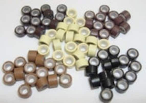 Perlen, 100 Silikon-Mikro-Links, Röhren, Shrinkies, Feder-Haarverlängerungsperlen in 5 Farben Erhältlich von Etsy - feathermyhead