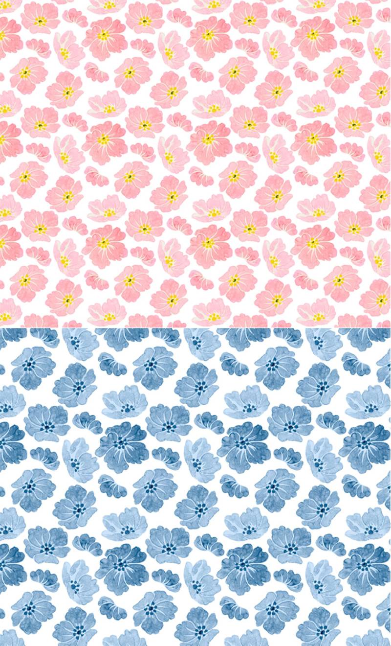 Nagel Aufkleber | 5 Blatt Hellrosa Und Blau Blümchen Flonz 102-311 von Etsy - flonz