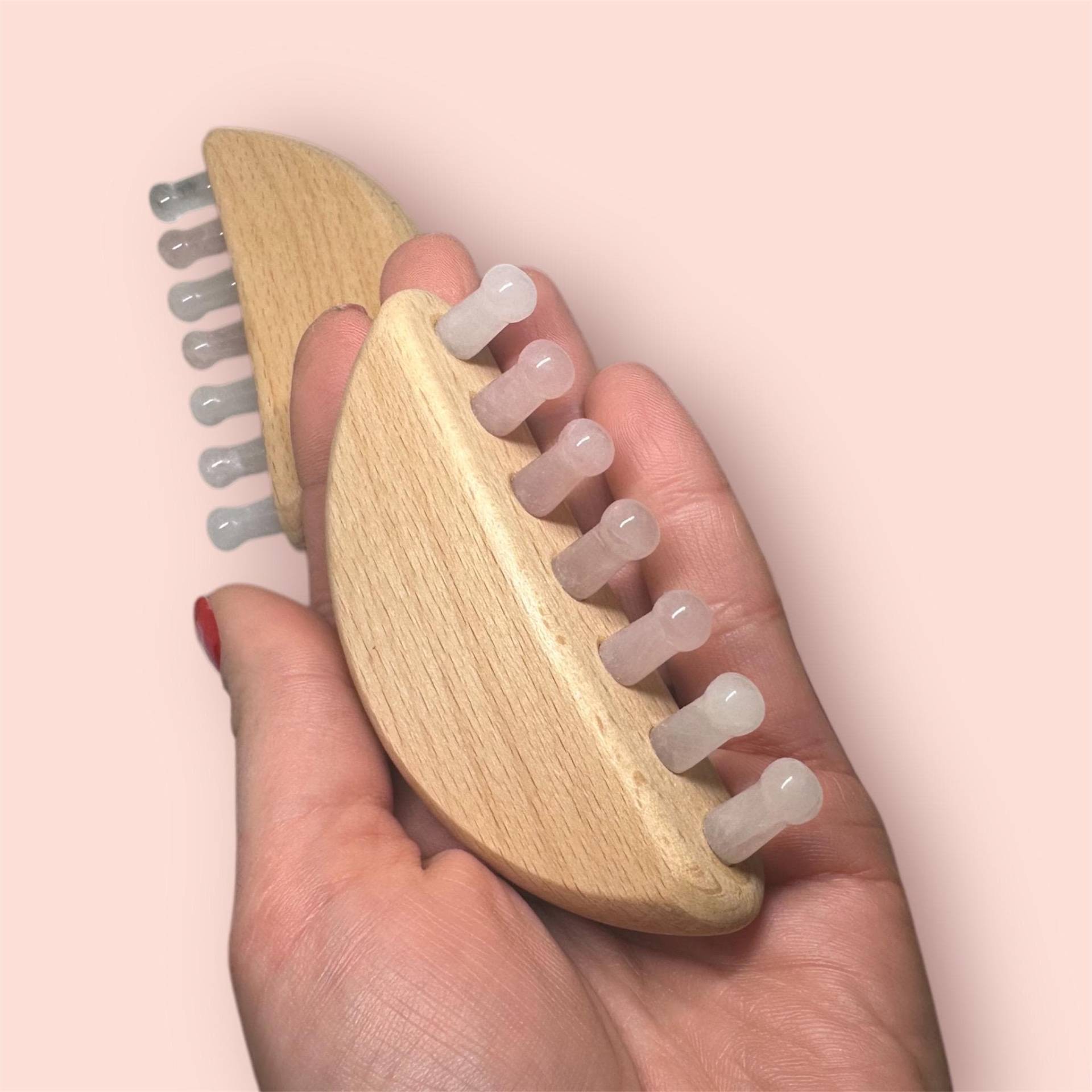 Massagetool Aus Buchenholz Und Rosenquarz Für Kopfmassagen von Etsy - flowofpassion