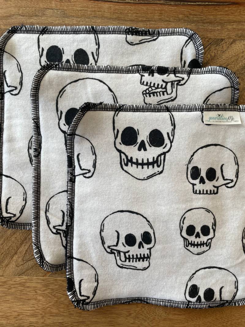 Totenkopf Waschlappen, Knochen, Halloween Dekor von Etsy - generationMe
