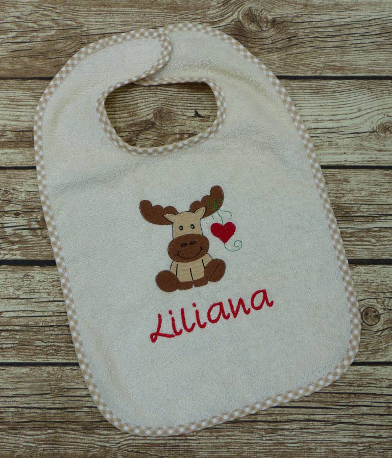 Lätzchen Elch Natur Mit Namen von Etsy - geschenkelibelle