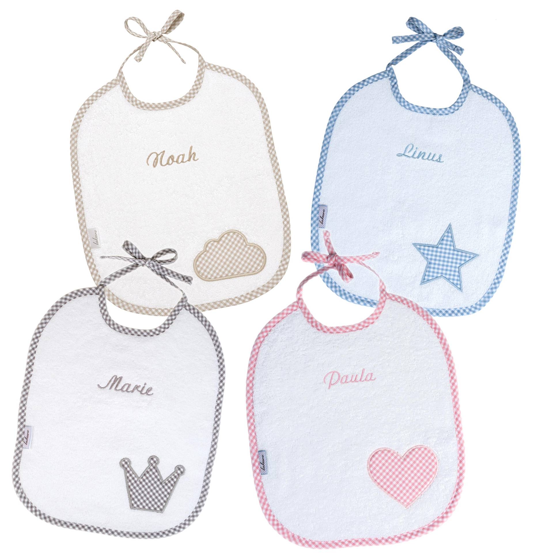 Lätzchen Mit Namen Vichy-Karo von Etsy - geschenkelibelle
