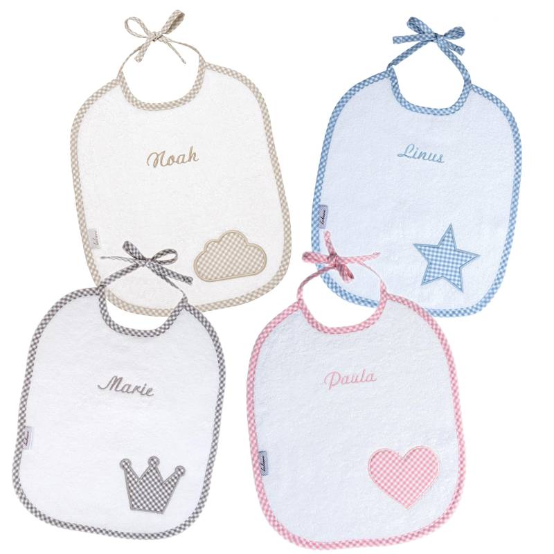 Lätzchen Mit Namen Vichy-Karo von Etsy - geschenkelibelle